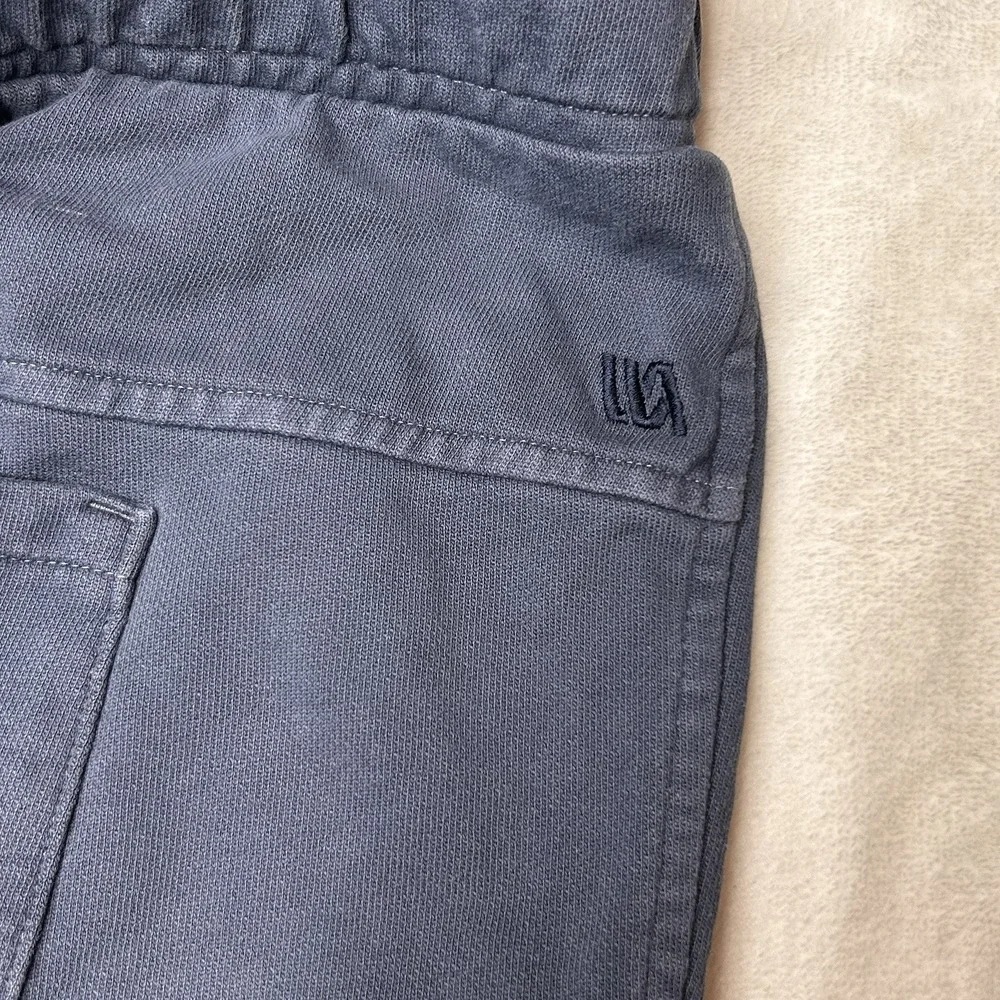 Vrst Men's Large Blue Washed Twill Terry Jogger Pockets Pull On‎ Elastic Waist